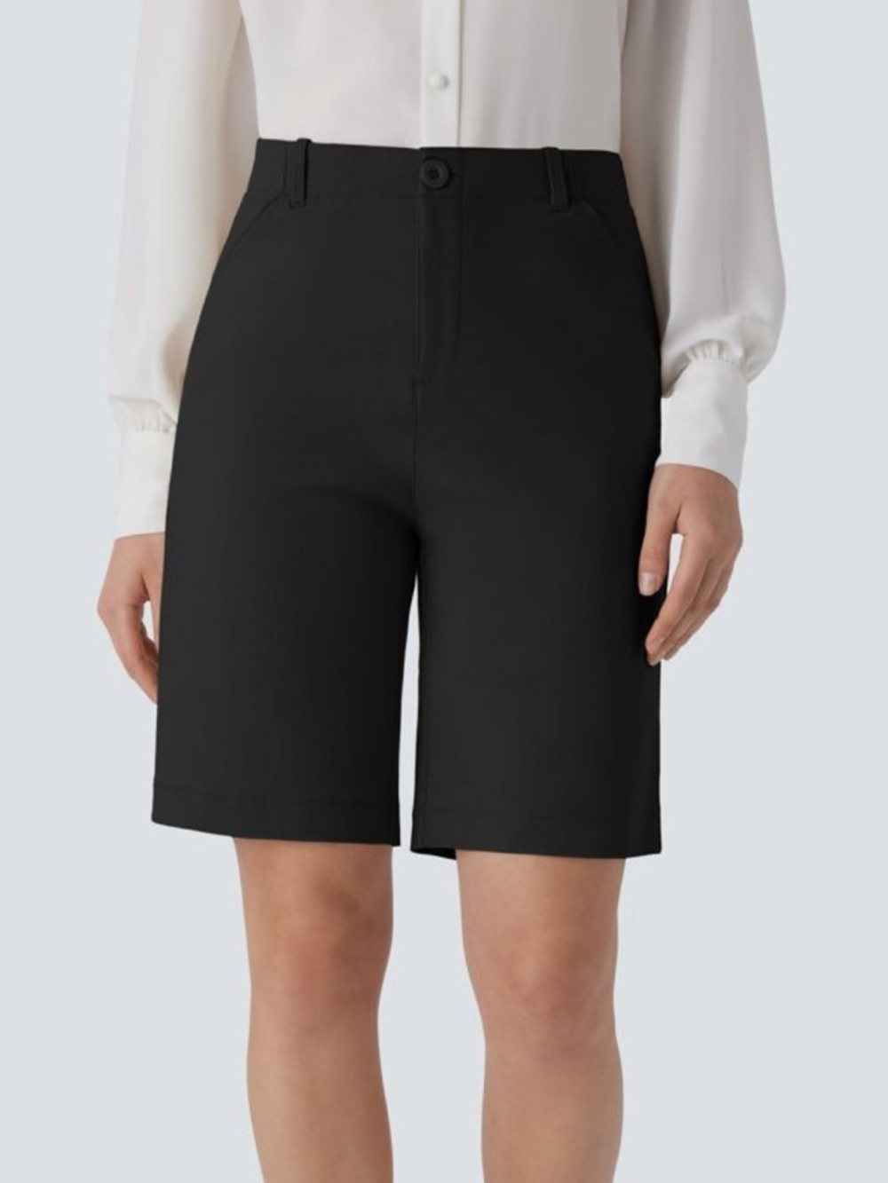 MICHAEL Michael Kors Black Tailored Bermuda classic minimalist 8 inch Shorts